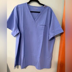 Mandala Maternity 2X Ceil Blue Scrub Top NWT